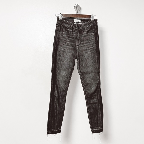 A+F Abercrombie and Fitch High Rise Super Skinny Ankle Denim Jeans Black - Picture 1 of 10